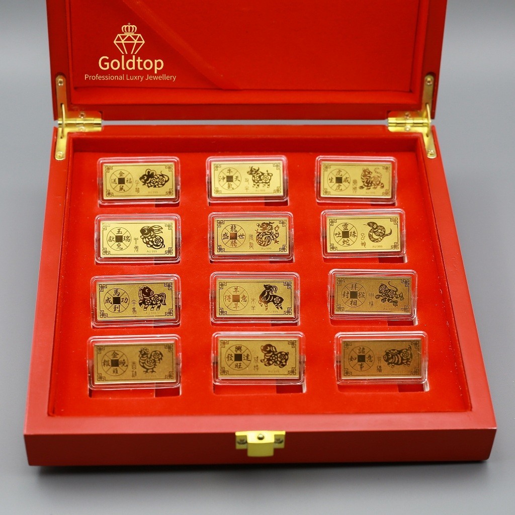 ชุดนักษัตร 12 ชิ้น (1.2g) ทองคําบริสุทธิ์ 999/24K ราคาพร้อมแล้ว & สินค้ามีจํานวนจํากัด-2024 Limited Edition