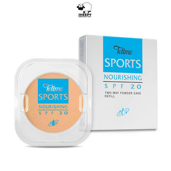 Tellme Sports Nourishing two-way powder cake SPF20 แป้งเท็ลมี แป้งพัฟ สปอร์ต นอร์ริชชิ่ง ทูเวย์พาวเดอร์เค็ก รีฟิล (ฟ้า)