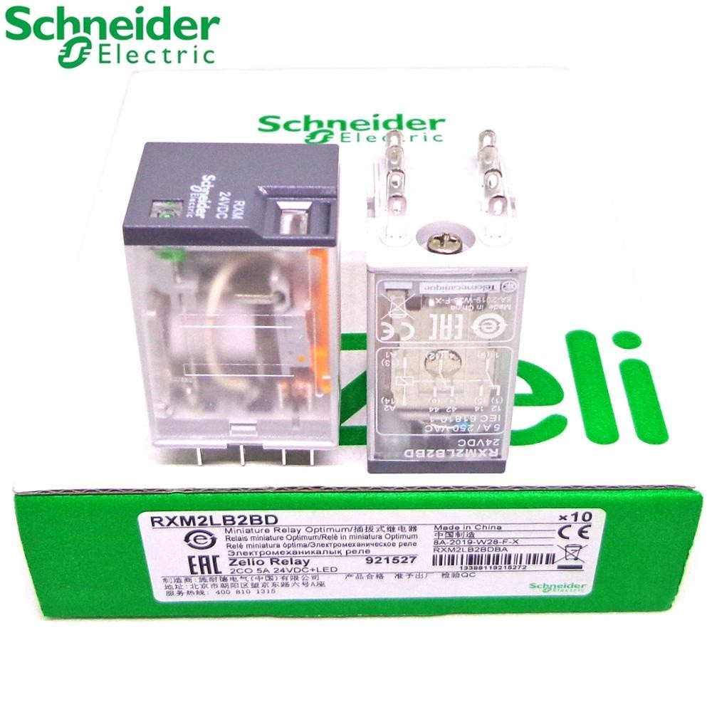 Schneider รีเลย์5pcs RXM2LB2P7 RXM2LB2B7 RXM2LB2F7 RXZE1M2C RXM2LB2BD 24VDC 24VAC 230VAC 120