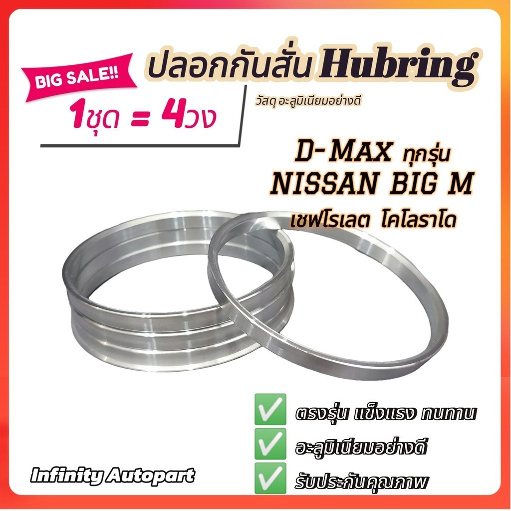 ปลอกกันสั่น Hubring Dmax/ BigM/ Chev Colorado งานอะลูมิเนียมอย่างดี (1ชุด/4วง) มีสำหรับ รถทุกรุ่น ทุกขนาด พร้อมส่ง
