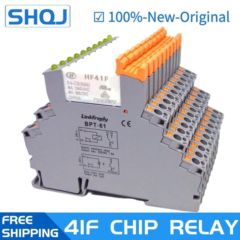 ✢10pcs Sheet relay  BPT-61 HF41F-24-ZS HF41F-12-ZS HF41F-5-ZS 6A 1CO HF41F 5V 12V 24V Wafer relay ne