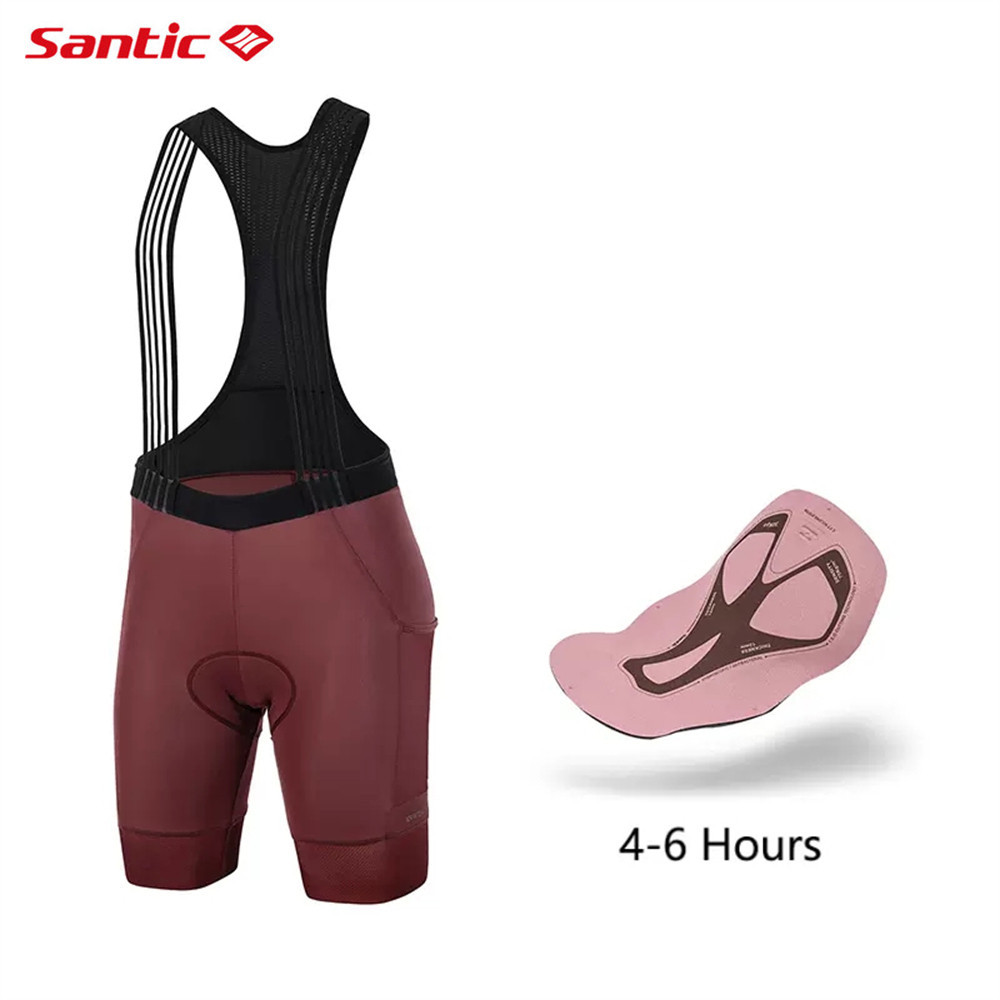 Powerband Santic ผู้หญิงขี่จักรยานกางเกงขาสั้นเอี๊ยม 5 ชั่วโมงทางไกล 4D เบาะ Breathable จักรยานจักรยานสั้นกางเกง - รูปที่ 7