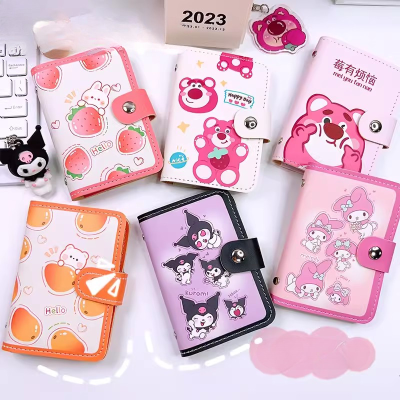 SANRIO 2024 ซานริโอ กระเป๋าการ์ดการ์ตูน คุโรมิ มายเมโลดี้ ซินนามอนโรล ผู้หญิงผู้ถือบัตรเครดิตบัตรความจุขนาดใหญ่การจัดเก็บคลิปบัตร