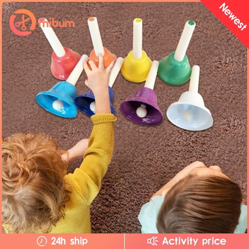 [ไมบูม] แฮนด์เบลล์สําหรับเด็ก, ชุดแฮนด์เบลล์โลหะสีสันสดใส ไดอะโทนิค พร้อม 8 โทน ของขวัญวันเกิดวันหยุดที่ยอดเยี่ยมสําหรับเด็ก