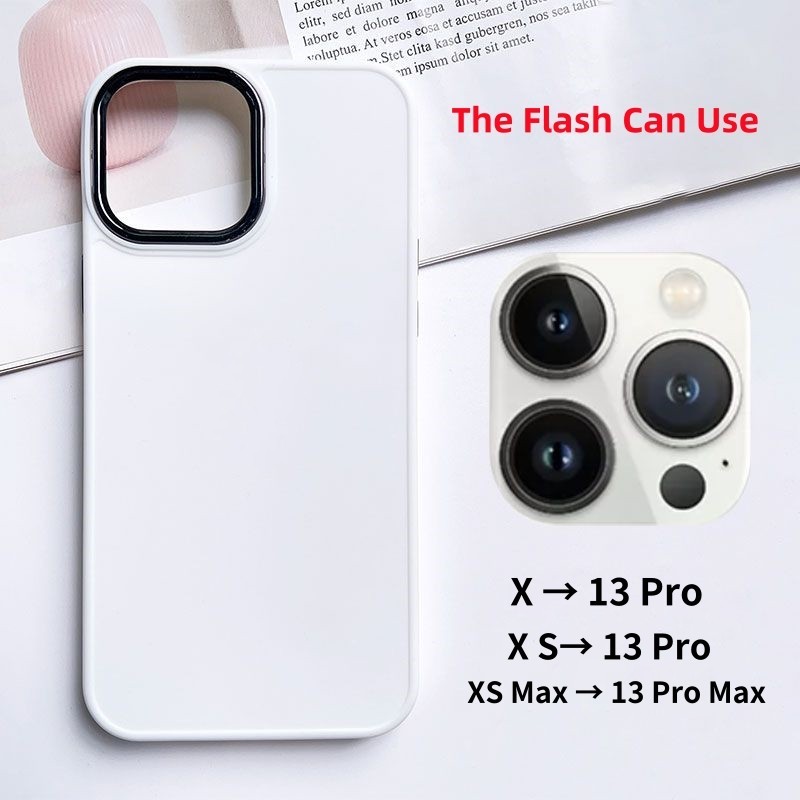 ดัดแปลงเลนส์ + เคสโทรศัพท์สําหรับ IPhone X XS MAX เปลี่ยน 13 Pro 14 Pro การออกแบบกล้องลายพราง HD กระจกนิรภัย + ฝาครอบป้องกันโลหะ