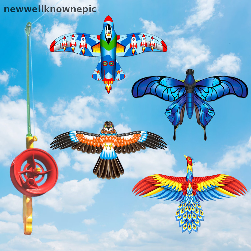 Newwellknownepic เด็กแบบไดนามิก Kite ของเล่นการ์ตูน Kuromi Phoenix ผีเสื้อเครื่องบิน Eagle Kite เด็กมือถือตกปลา Rod Kite กีฬากลางแจ้งของเล่น TH
