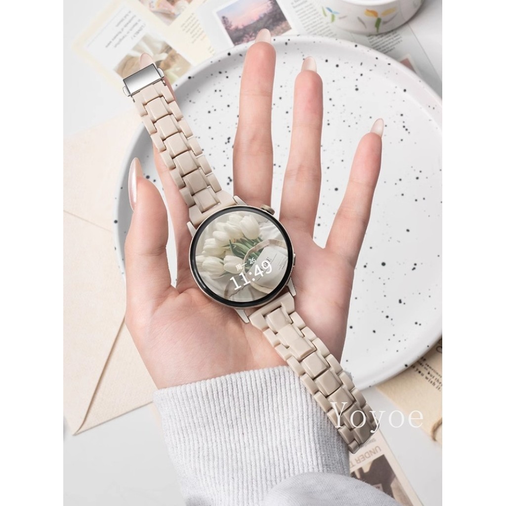 22mm Slim สายเรซิ่นสําหรับ Huawei GT/GT 2/GT 2e/GT 2 Pro 46 มม.สําหรับ Samsung Galaxy Gear S4 S3 Frontier/Classic นาฬิกา 3 45 มม.อุปกรณ์เสริม