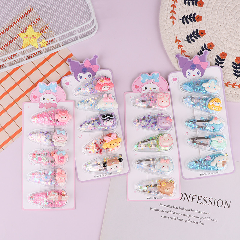 [JBTH] 5 ชิ้น/เซ็ตสาว Hairpins Kawaii กิ๊บติดผมเจ้าหญิงไหลทรายผม Barrette อุปกรณ์เสริม [JB]