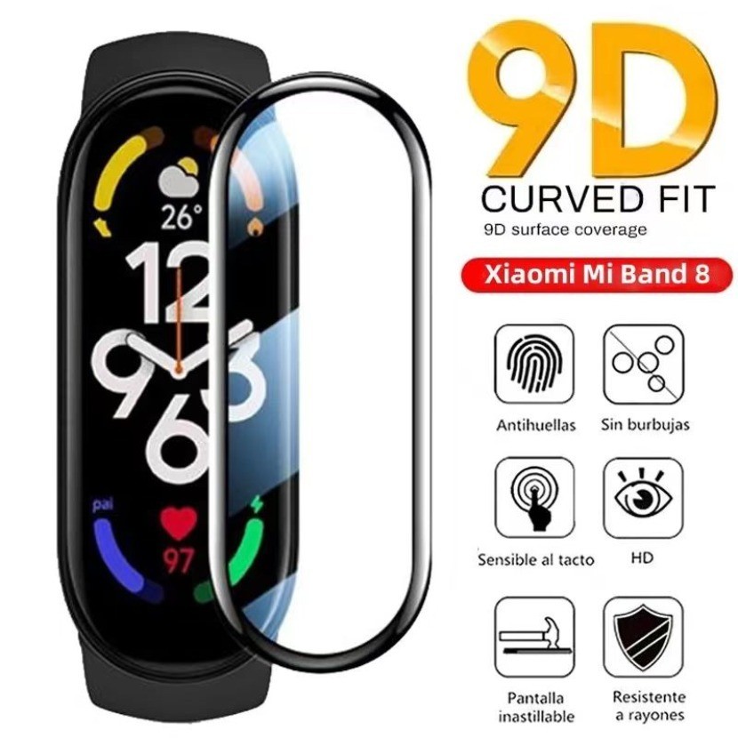 3D ขอบโค้งป้องกันหน้าจอสําหรับ Xiaomi Mi Band 10 9 8 7 6 5 4 3 Bubble ฟรีเต็มรูปแบบ Soft Smartwatch Mi Band ฟิล์มป้องกัน