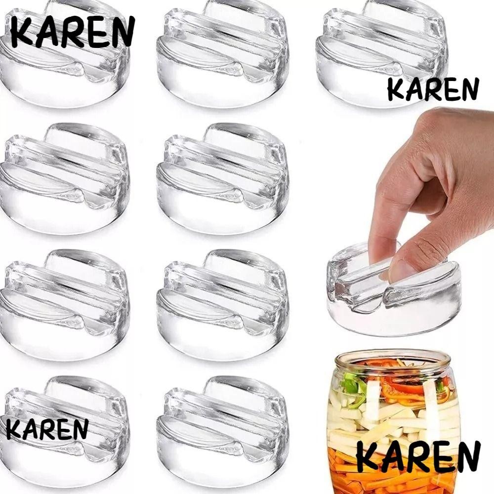 Karen 1PC Heavy Glass Fermenting Lid, แบบพกพา Easy Grip Handle Pickle Jar Handle ฝาปิด, ปากกว้างเฉพาะเก็บอาหาร Kitchen Mason Jar Li