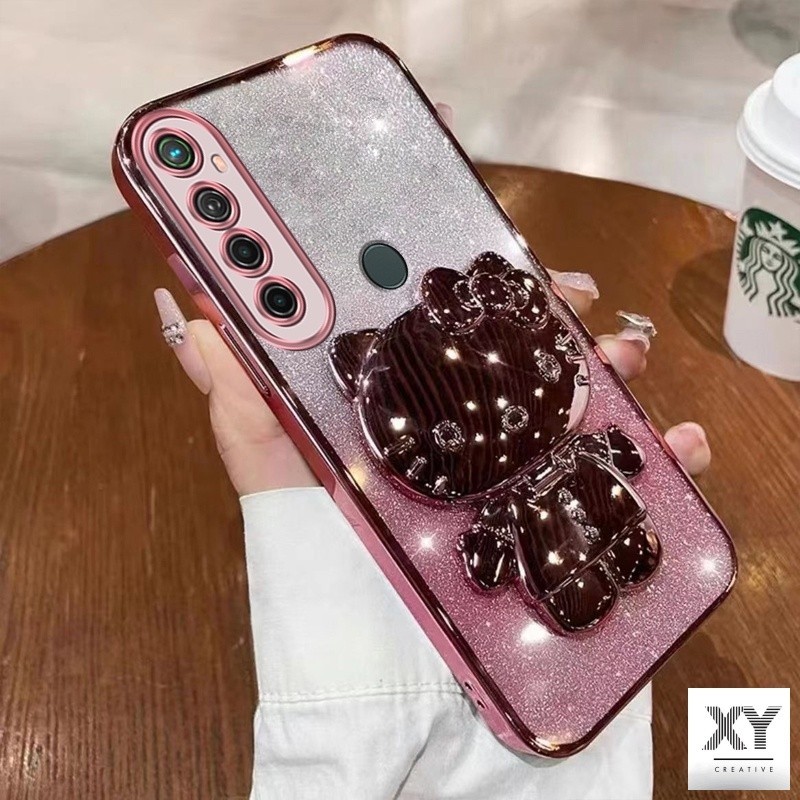 เคส Realme 5 realme c3 realme 5i realme 6i realme 5 pro กระจก วงเล็บปลอก เรียลมี ค33 เคสโทรศัพท์ขอบทองอ่อนเงาและโปร่งใสกันกระแทกกันชนป้องกัน เคสโทรศัพท์ Realme 5 realme c3 realme 5i realme 6i realme 5 pro