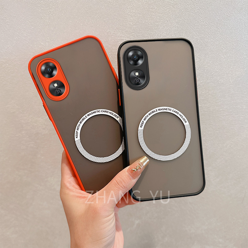 เคส OPPO A17 A97 5G A38 4G A18 A60 เคสโทรศัพท์ใหม่มีน้ําค้างแข็งโปร่งใสเคสโทรศัพท์แม่เหล็ก