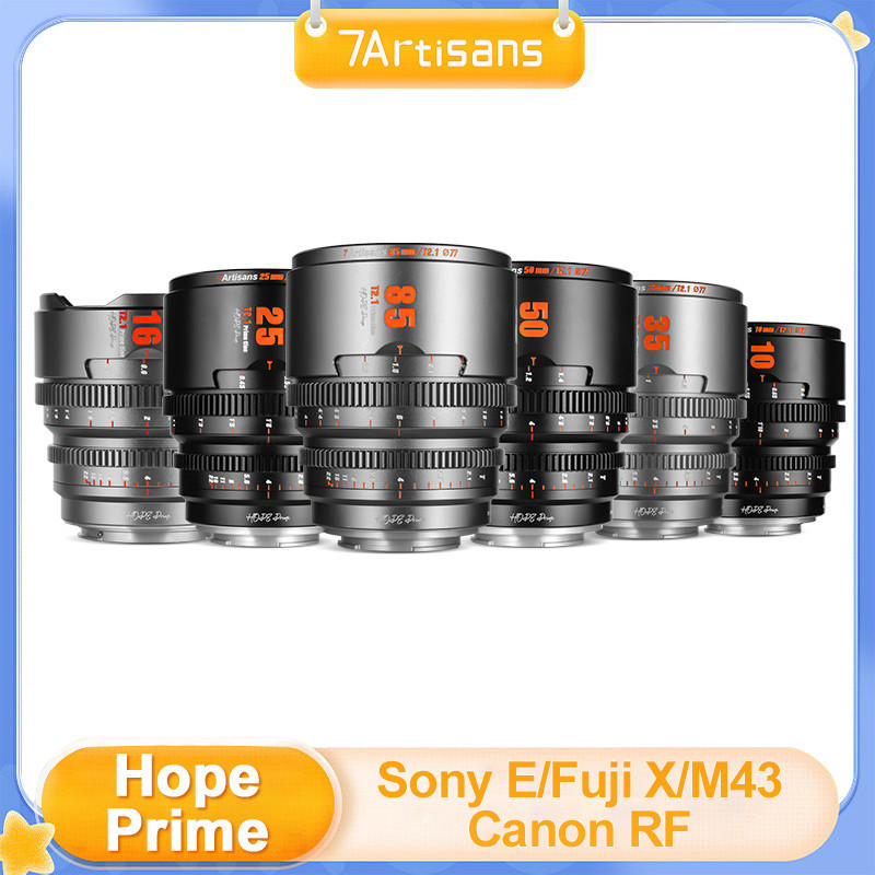 7artisans 10mm 16mm 25mm 35mm 50mm 85mm T2.1 S35 กรอบมุมกว้าง Super Hope Prime Cinematic เลนส์สําหรั