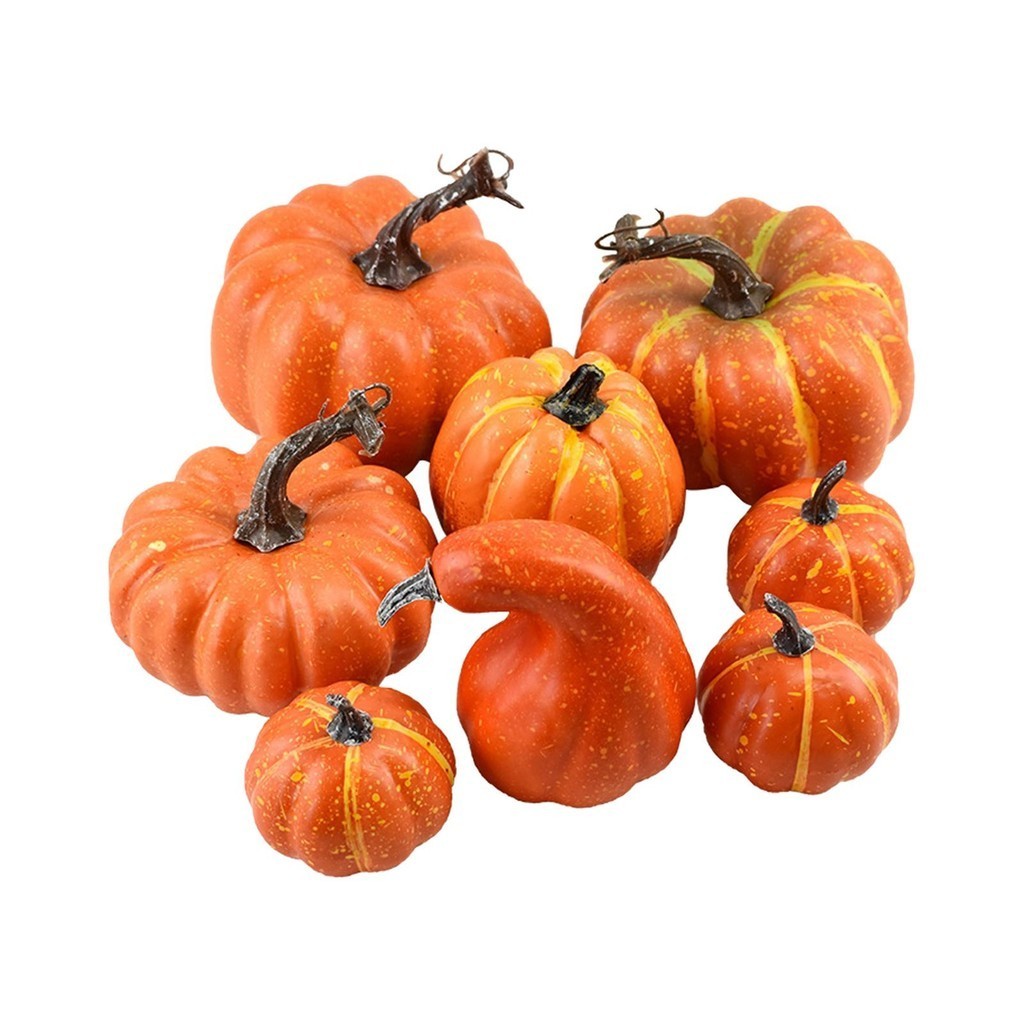 [Lszcx6l] ฟักทองเทียม 8 ชิ้นตกแต่งฟักทองเก็บเกี่ยวฟักทองสําหรับตกแต่งฮาโลวีน E-Orange 8 ชิ้นอื่น - รูปที่ 5