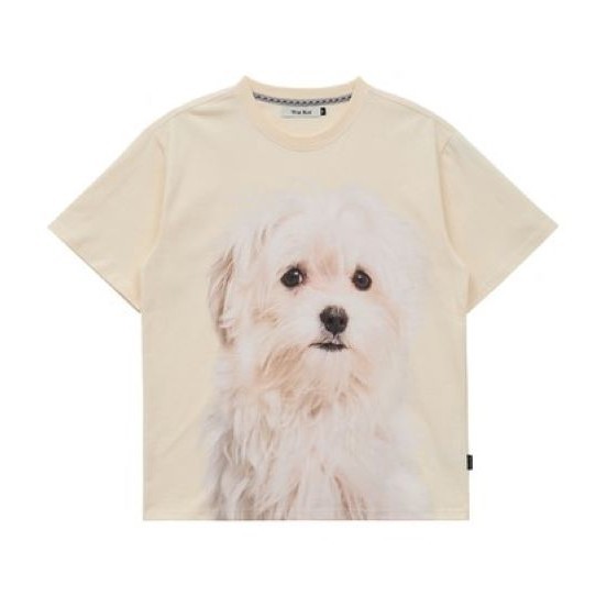 ALAND เสื้อ Waikei MALTESE FACE HALF SLEEVE TSHIRTSIvoryS-5XL