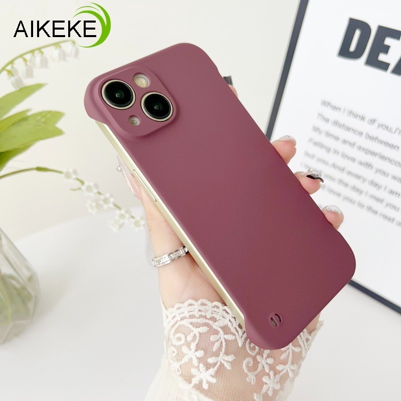 เข้ากันได้กับ OPPO Reno 11 10 9 8 6 Pro Plus Reno 7 Pro 5G เคสโทรศัพท์ Frameless ไร้ขอบ Hard PC สีสัน Ultra Thin Matte คู่ปกหลัง
