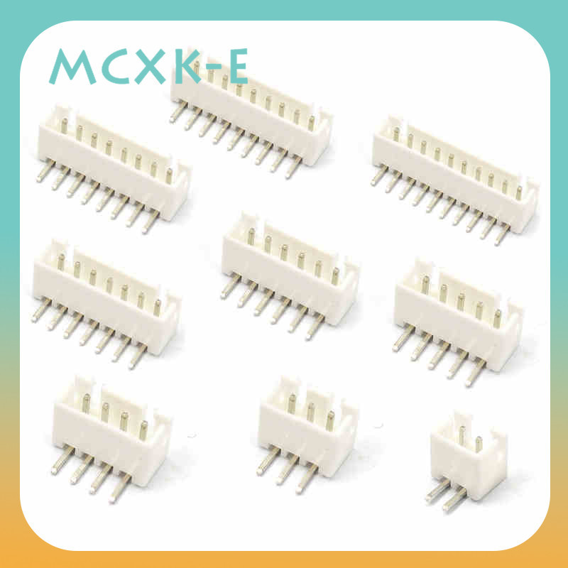 Mcxk-e 50 ชิ้น/ล็อต XH2.54 มุมขวา 90° Pin Header Connector 2P 3P 4P 5P 6P 2.54 มม.Pitch XH สําหรับ PCB JST