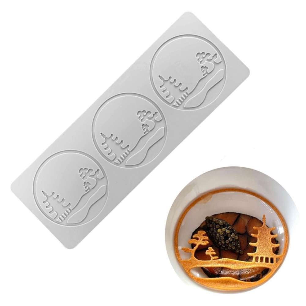 สไตล์จีน Pavilion แม่พิมพ์ซิลิโคนเบเกอรี่เค้กตกแต่งเครื่องมือ Fondant พุดดิ้ง Mould ช็อกโกแลตแม่พิมพ์