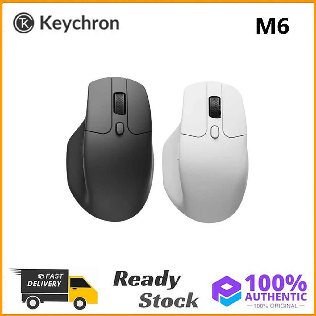 Keychron M6 Tri Mode Wireless Bluetooth Gaming Mouse PAW3395 เมาส์ตามหลักสรีรศาสตร์