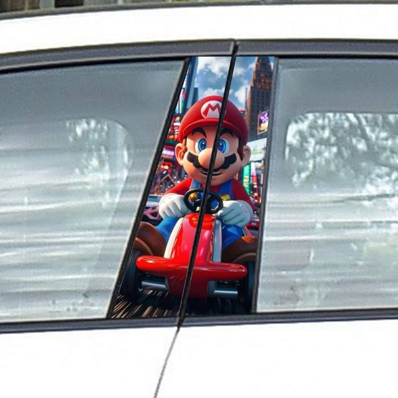 A Pair of Car Center Column Cool Stickers Personalized Creative B Column Protective Film God of Wealth Decorative Sticker Cartoon Stickers Multiple Options Car center pillar decorative sticker
