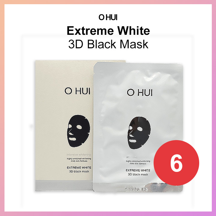 [O HUI] Extreme White 3D Black Mask 27g x 6ea