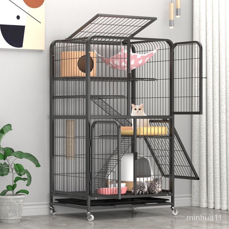 Besar Tiub Segi Empat Kucing Sangkar Vila Sangkar Kucing Tiga Lapisan Kucing