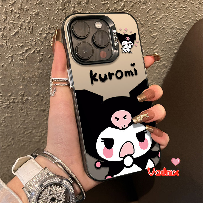 น่ารัก Kuromi สําหรับ Vivo Y28s Y03 Y200 Y200i Y38 T3X 5G V30 V29 Lite IQOO Z9 Turbo Z9X Z8 X100 Ultra กล้องป้องกันกรณีการ์ตูน Anti-fall Soft เคสโทรศัพท์