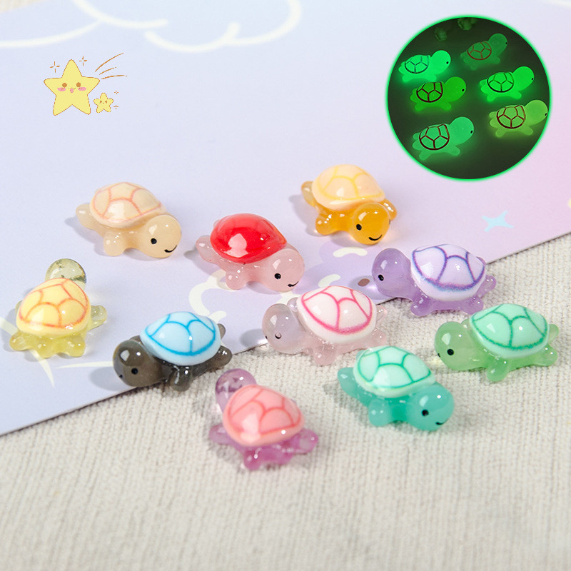 [JBTH] 10 ชิ้น Mini Luminous Turtle Home Decor ภูมิทัศน์งานฝีมือเรซินเต่าเรืองแสงสวนปลา Miniatures เครื่องประดับตกแต่ง [JB]