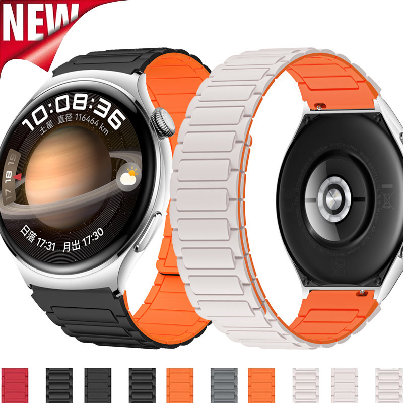 22 มม. สายซิลิโคนแม่เหล็กใช้งานร่วมกับ Huawei Watch 4/3 Pro GT4/3/GT2 46 มม. Ultimate Soft Band Redmi Watch 3 active/lite สร้อยข้อมือ