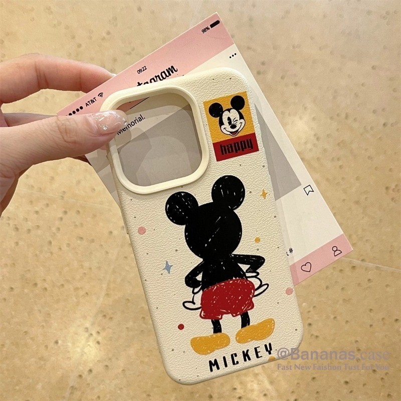 Iphone 15 14 13 12 11 Pro Max X Xr Xs Max เคสโทรศัพท์การ์ตูน Mickey หนังนุ่มฝาครอบโทรศัพท์