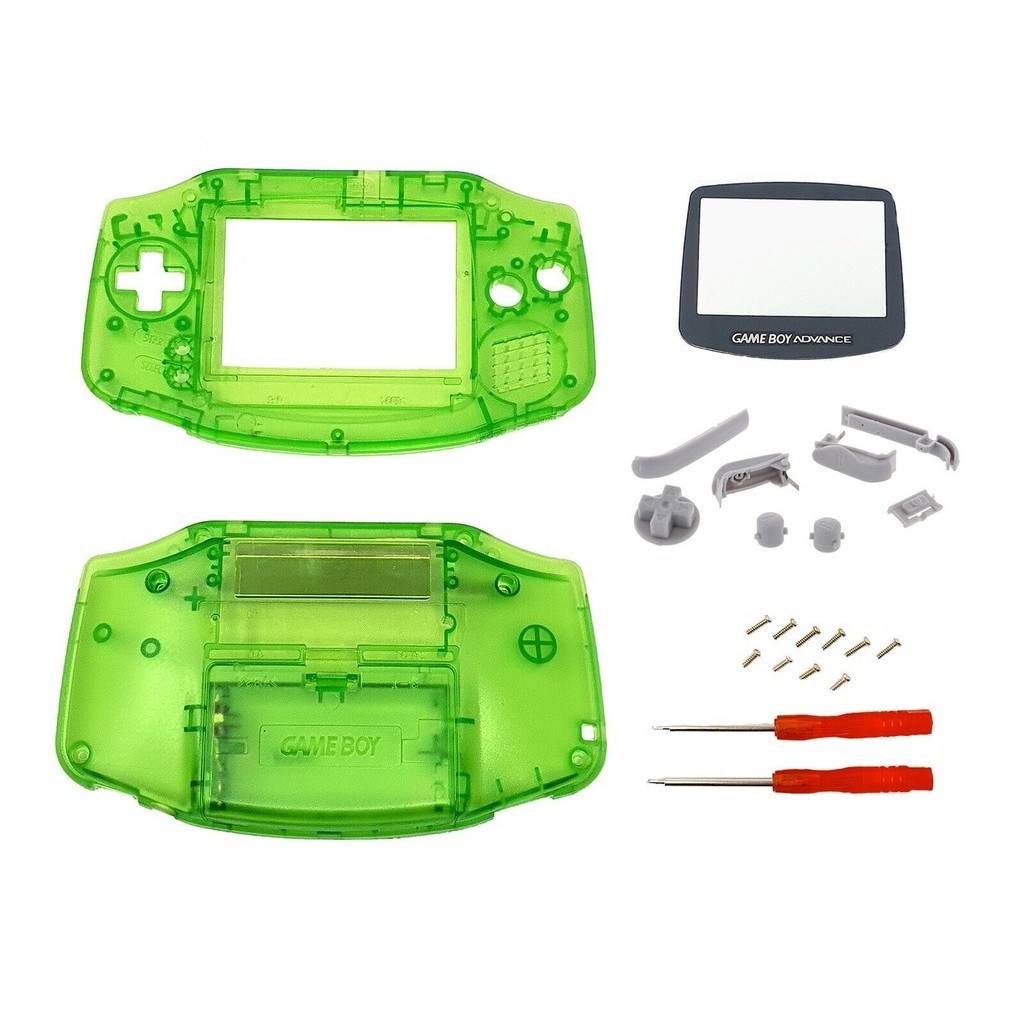 เปลี่ยนฝาครอบเคสเชลล์ครบชุดปุ่มเลนส์หน้าจอสําหรับ Nintendo Gameboy Advance GBA
