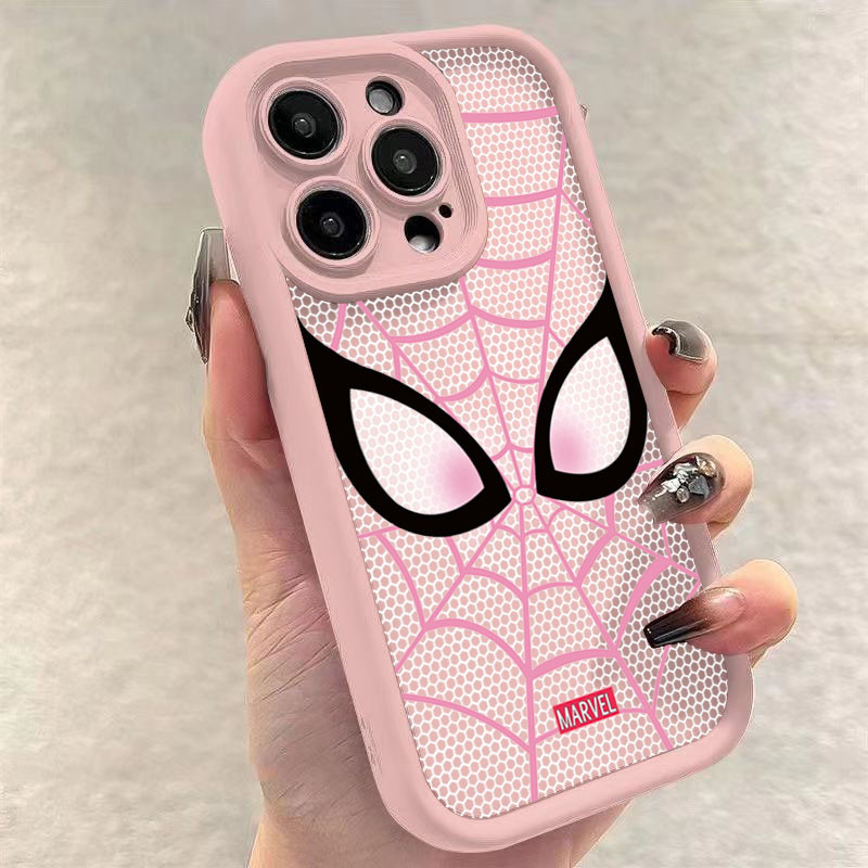 สําหรับiphone 16 11 15 Pro Max 14 11 12 13 15 Pro XR XS Max X 12 13 Mini 7 8 Plus SE2022 การ์ตูนSpider Manนุ่มกันกระแทกMatte Silicon Cover