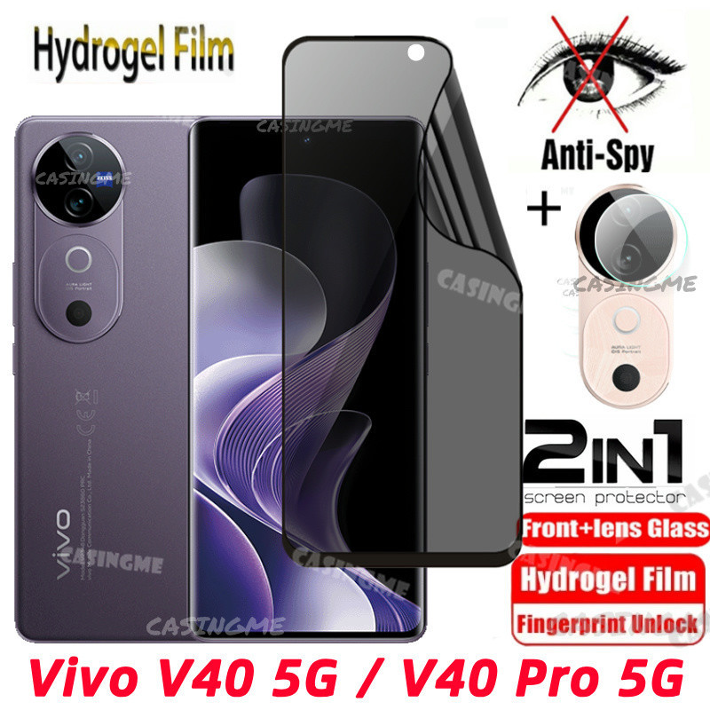 Vivo V40 5G V40Pro 2024 Soft Privacy Hydrogel Film Anti-Spy Full Cover Screen Protector สําหรับ Vivo V40 V50 Lite VivoV40 V 40 Pro V40Pro V40E 5G Anti Peek ฟิล์มความเป็นส่วนตัวกล้องฟิล์มป้องกัน