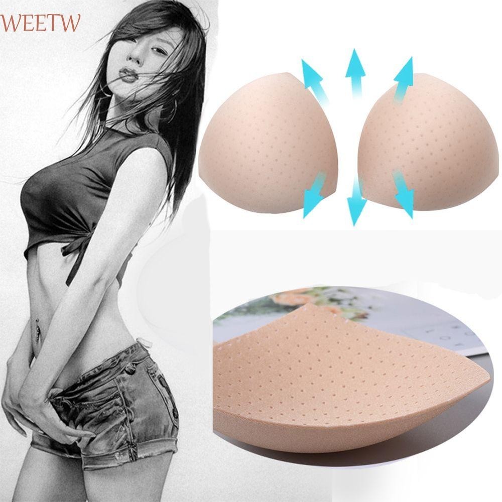 Weekw Thin Chest Pads Bra Pads Breathable Triangle Summer Insert Cups Push Up Insert Chest