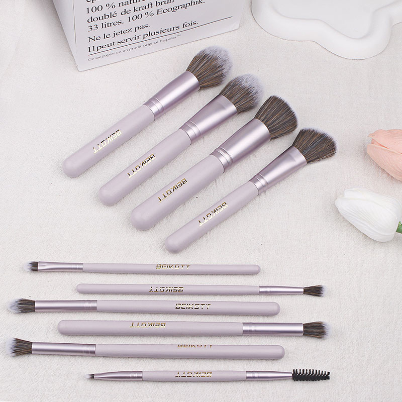 MEOCO MEOCOเเปรงเเต่งหน้า 10ชิ้น สำหรับการแต่งหน้าบนใบหน้า ขนนุ่ม คุณภาพสูง เซตแปรงแต่งหน้า