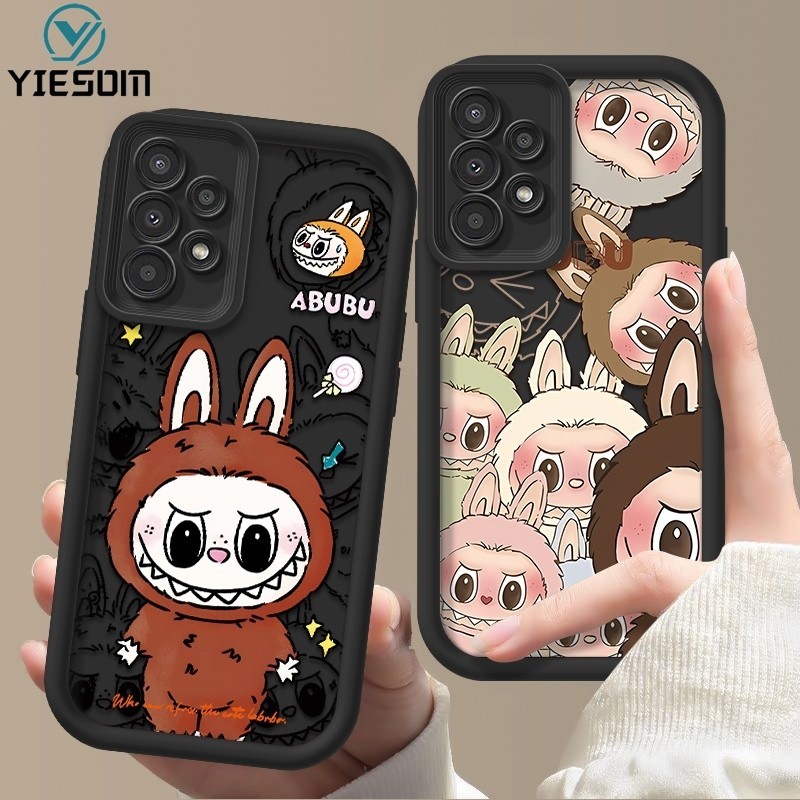 SAMSUNG ใหม่การ์ตูนน่ารักเคสโทรศัพท์สําหรับsamsung Galaxy A73 A53 A33 A23 A13 A72 A52 A52S 5G A32 A22 A12 4G Matteสีดําซิลิโคนนุ่มTPU Cover