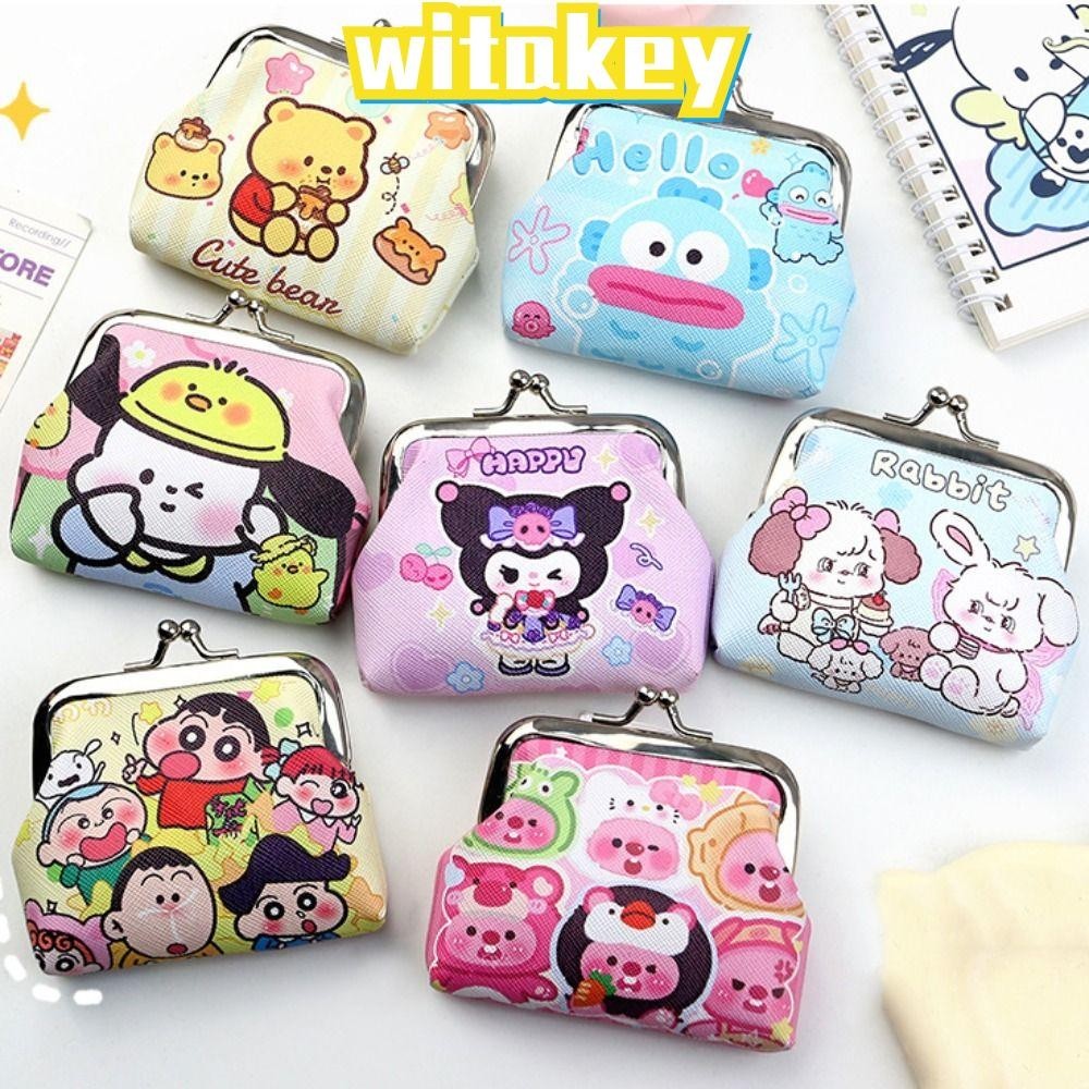 Witakey กระเป๋าใส่เหรียญ, หนัง PU การ์ตูนเปลี่ยนเงิน, กระเป๋าสตางค์ขนาดเล็กเด็กผู้หญิง