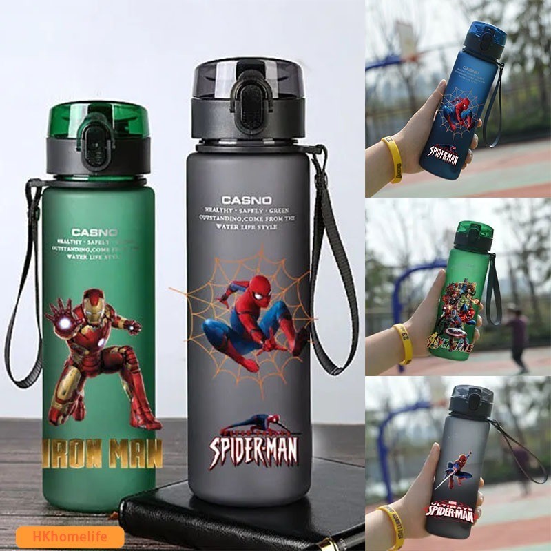 560ml Botol air Spiderman Iron Man Avengers รูปแบบเด็กขวดน้ํา Botol air Budak水瓶水壶