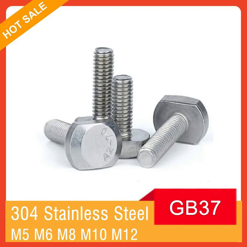 M5 M6 M8 M10 M12 GB37 A2-70 304 Stainless Steel T Shape Type Rectangle Hammer Head Bolt Screw for T-