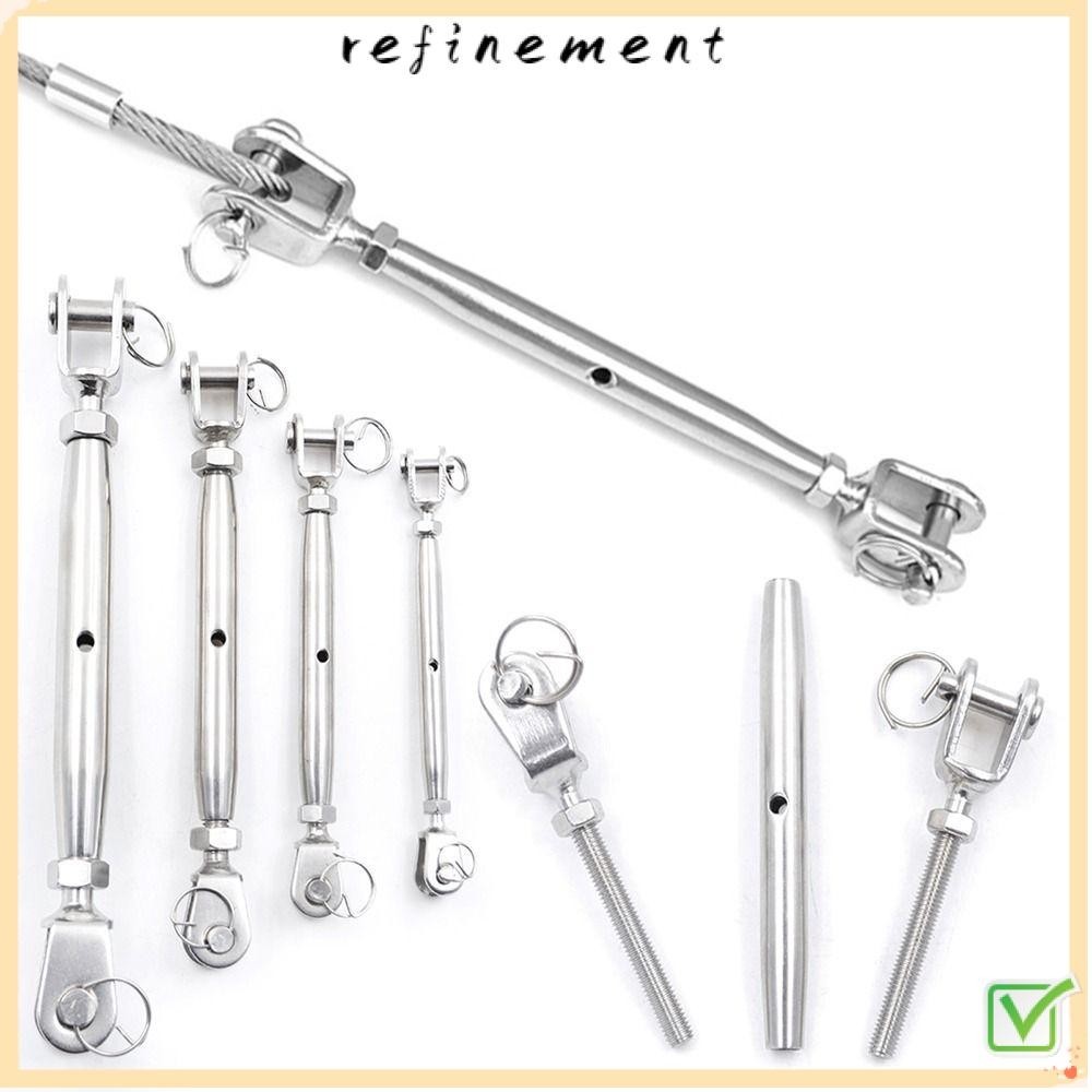 Refinement Marine Rigging, ความยาว Adjuster Clamp Hardware Tensioner, M5-M12 สกรูปิด Body 304 สแตนเลสขากรรไกร Turnbuckle Bolt ลวดเหล็กเชือก