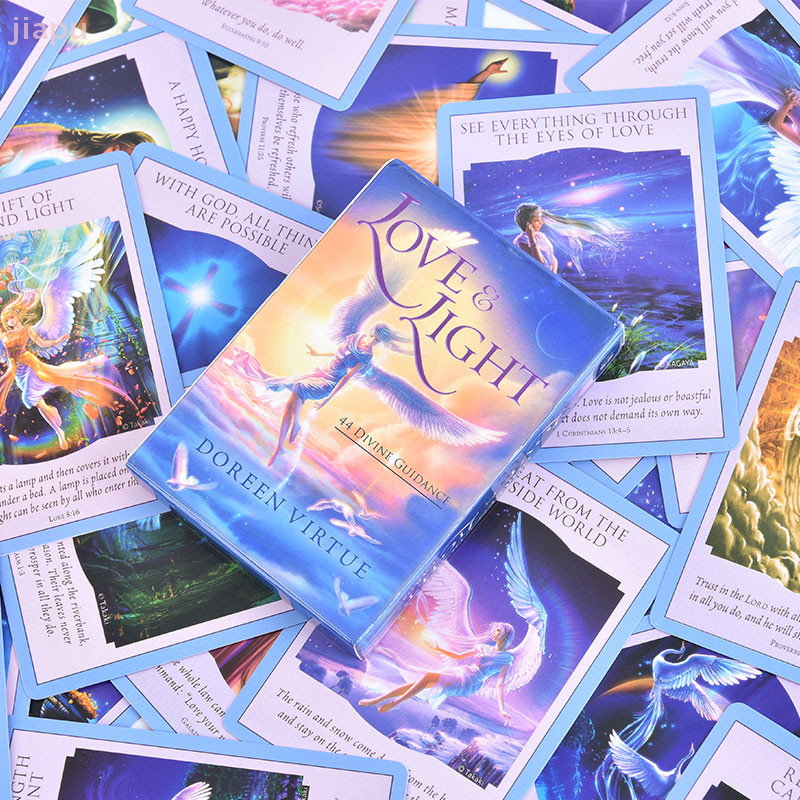 [JIA] Love Light Divine Gidance Oracle 44 ชิ้น/เซ็ตไพ่ทาโรต์ภาษาอังกฤษชุดเกมกระดาน ไทย