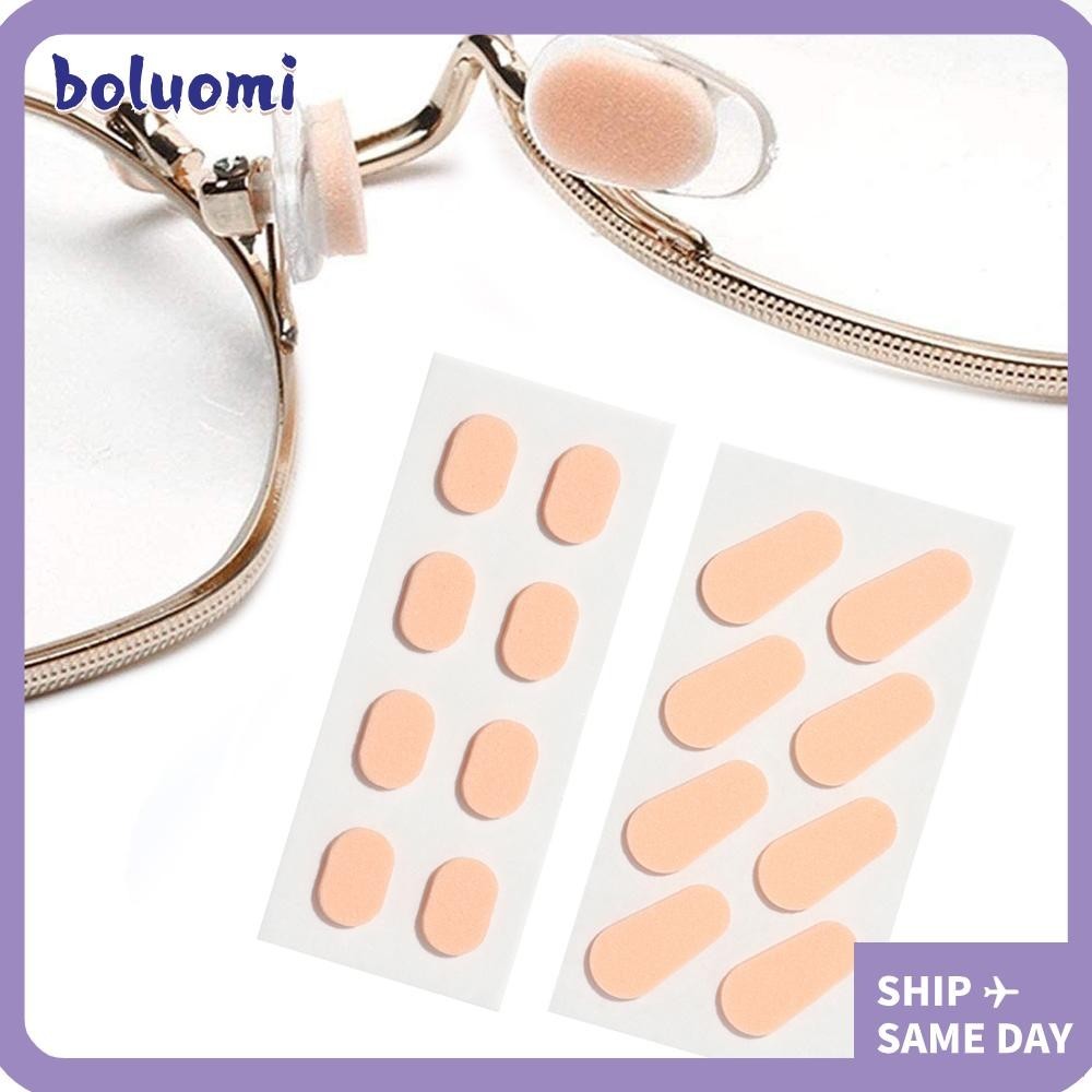 Bolumi 4 คู่ 1.5 มม.แว่นตา แป้นจมูก กาวที่ใส่แว่นตาสีผิว/สีดํามีกาวในตัว
