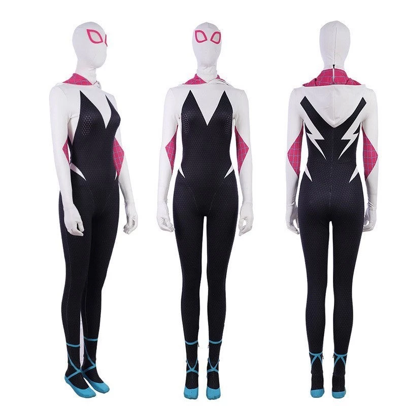 Gwen หญิง Spider-Man cos Spider-Man คู่ขนานจักรวาล jumpsuit คอสเพลย์เครื่องแต่งกายเสื้อผ้าเทศกาลหญิงคอสเพลย์ชุด thumbnail 4