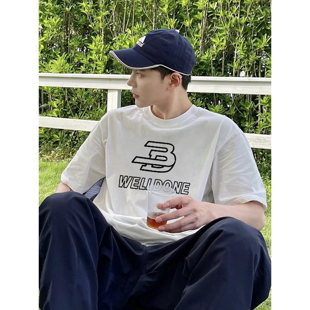 TeeTwoOne วินเทจ สไตล์สตรีท เสื้อยืดโอเวอร์ไซส์ "WELLDONE-D"ผ้าฝ้ายแท้ ยับยาก unisex จัดส่งจากกรุงเทพ
