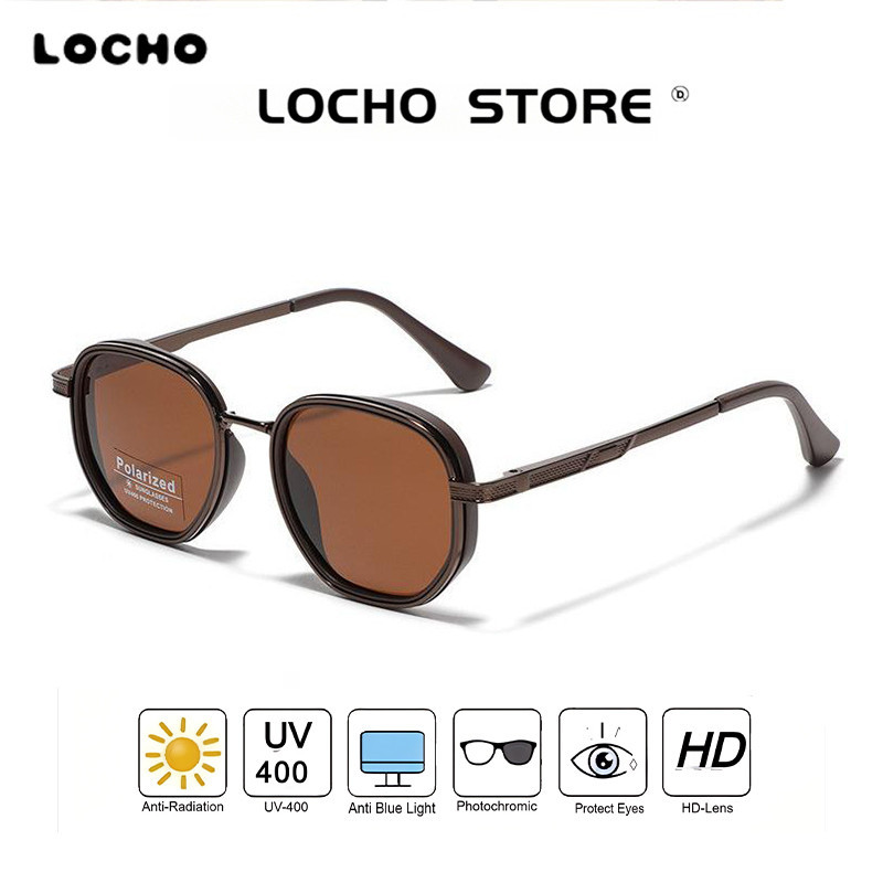 แว่นกันแดดโพลาไรซ์ UV400 ป้องกันรังสียูวีกรอบกลมสีดํา แฟชั่นใหม่ผู้ชายและผู้หญิงแว่นกันแดดกลางแจ้ง