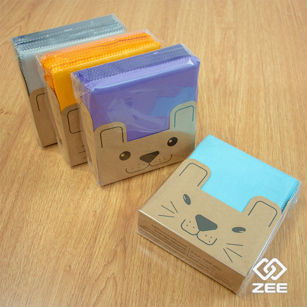 ZEE Microfiber cleaning cloth 100 ผืน/กล่อง สำหรับเช็ดแว่นตา เลนส์ นาฬิกา เครื่องประดับ