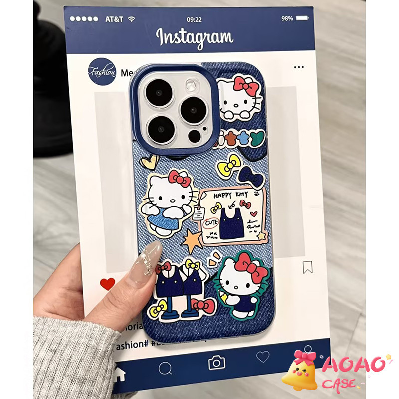 น่ารักหวาน สวัสดีคิตตี้ คาวบอยนุ่ม เคสไอโฟน 11 12 15 13 14 Pro Max XR 7Plus 8Plus 6 6s 7 8 Plus X XS Max SE 2020