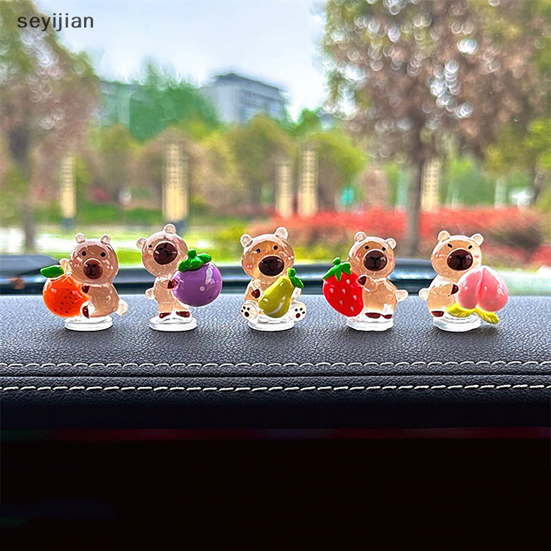 Syj 5 ชิ้นการ์ตูน Capybara ภายในรถ Auto Dashboard ตุ๊กตาเครื่องประดับ Kapibala อุปกรณ์ตกแต่งรถยนต์ TH