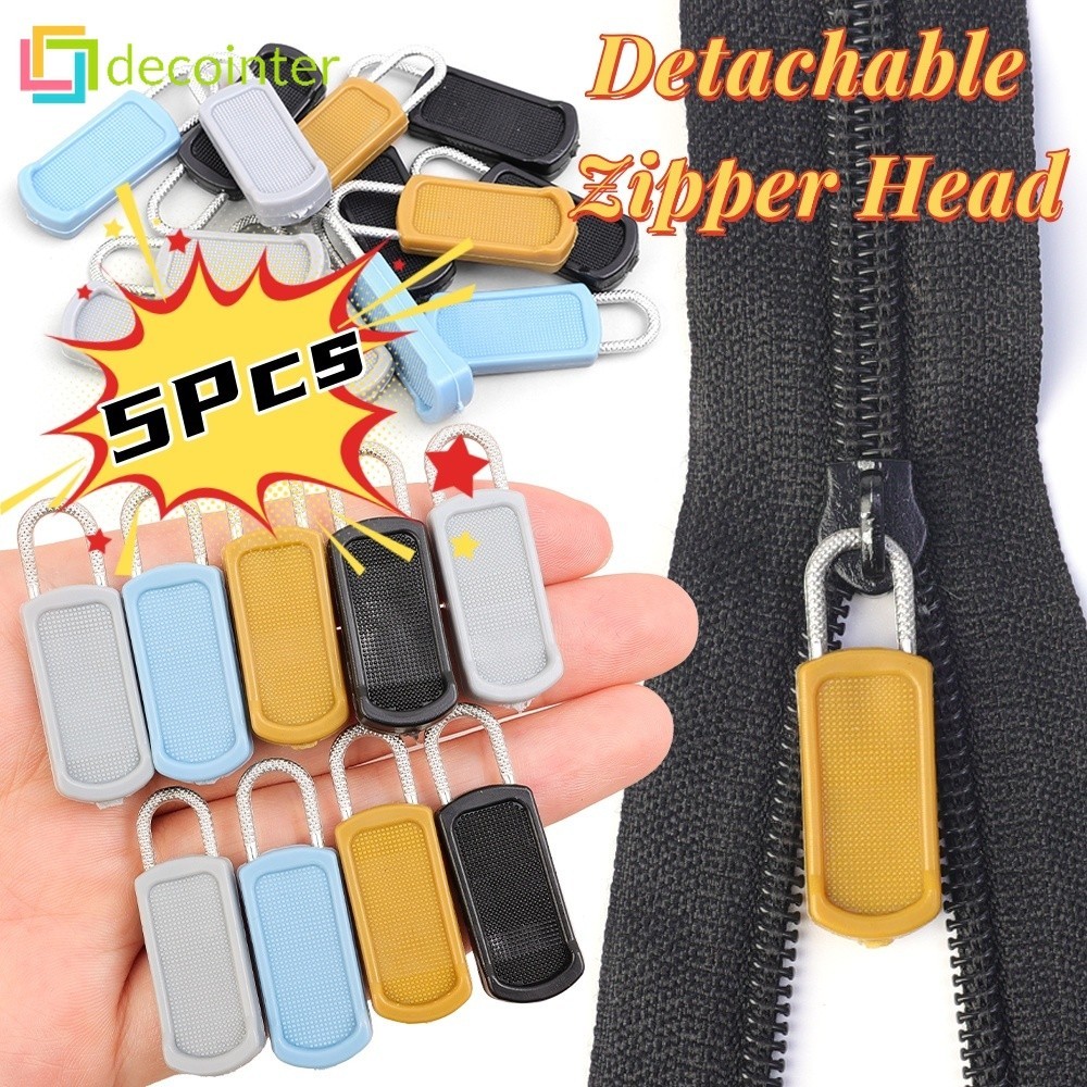 1/5ชิ้นแบบพกพาที่ถอดออกได้หัวซิป-ปฏิบัติยางซิปเปลี่ยนสําหรับกระเป๋าเป้สะพายหลังเสื้อผ้ากระเป๋า-สากลหมีหัวซิปซ่อมเครื่องมือ
