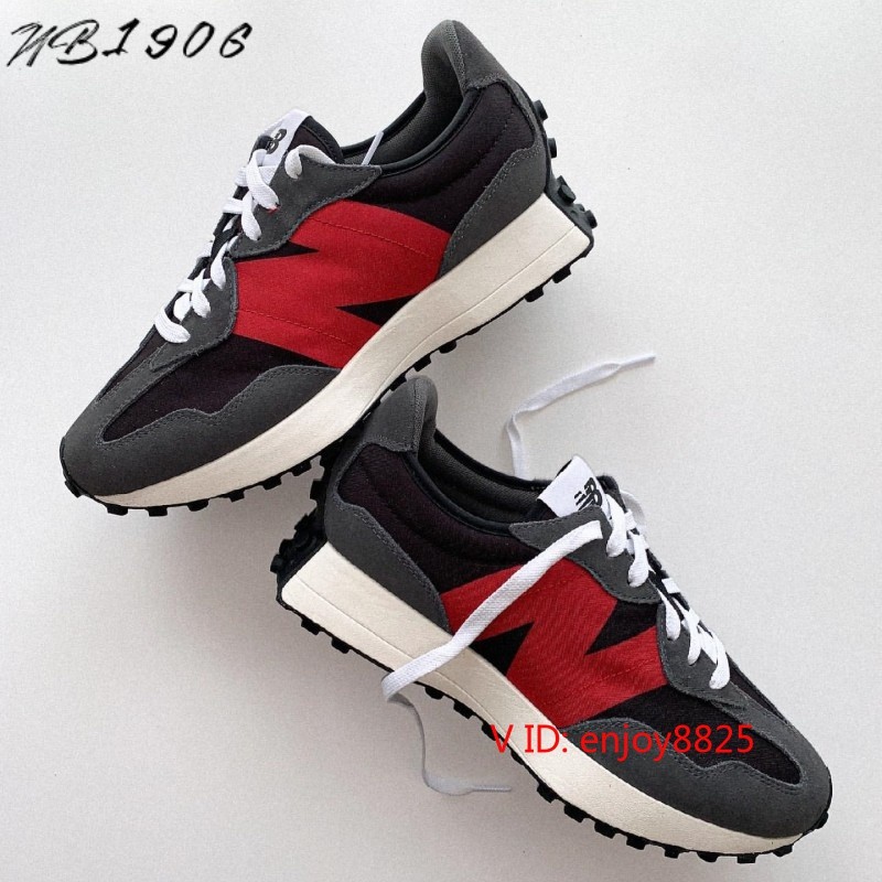 - 1906- Mina Halo Future Classic สีเทาสีดํา Big N รองเท้าลําลองสีดําสีแดง MS327FF